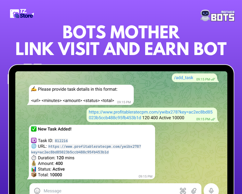 Bots Mother Link Visit And Earn Bot Script