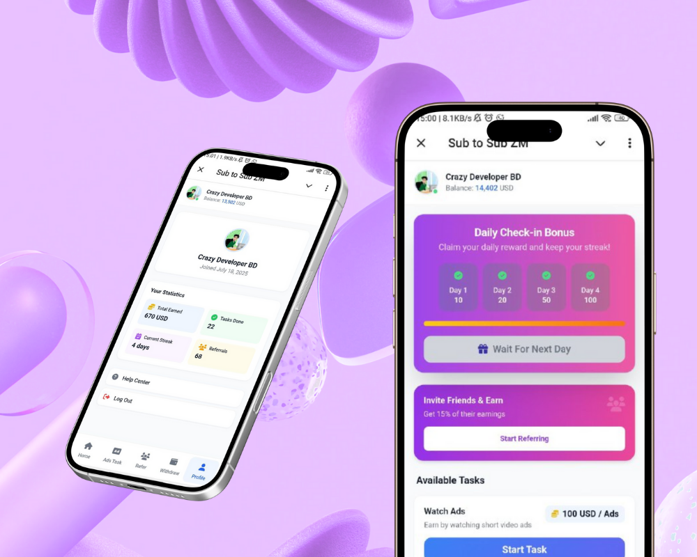 BM Monetag User Task Mini App V1