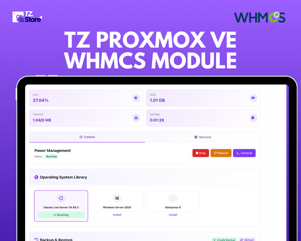 TZ Proxmox VE Whmcs Module